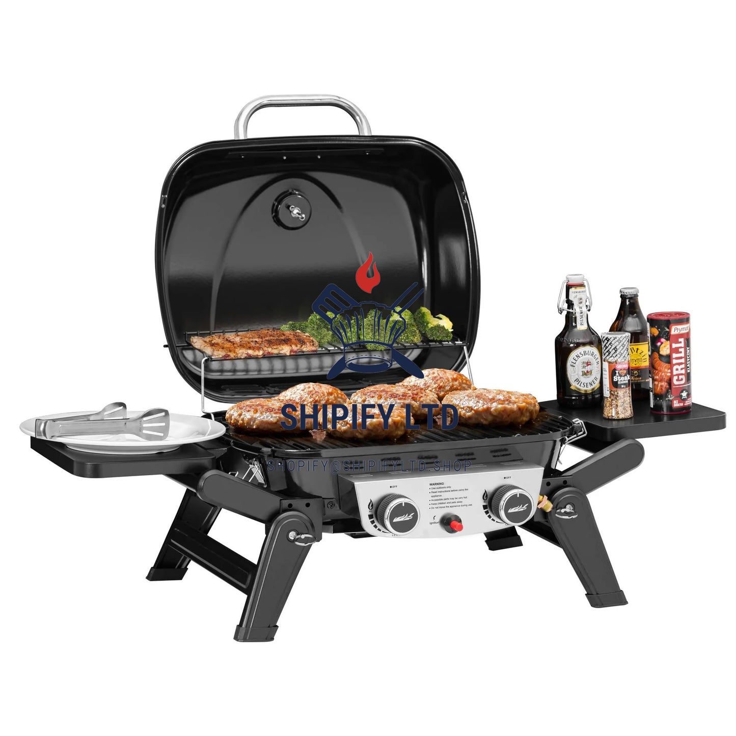 SHIPIFY Black Portable Gas Grill